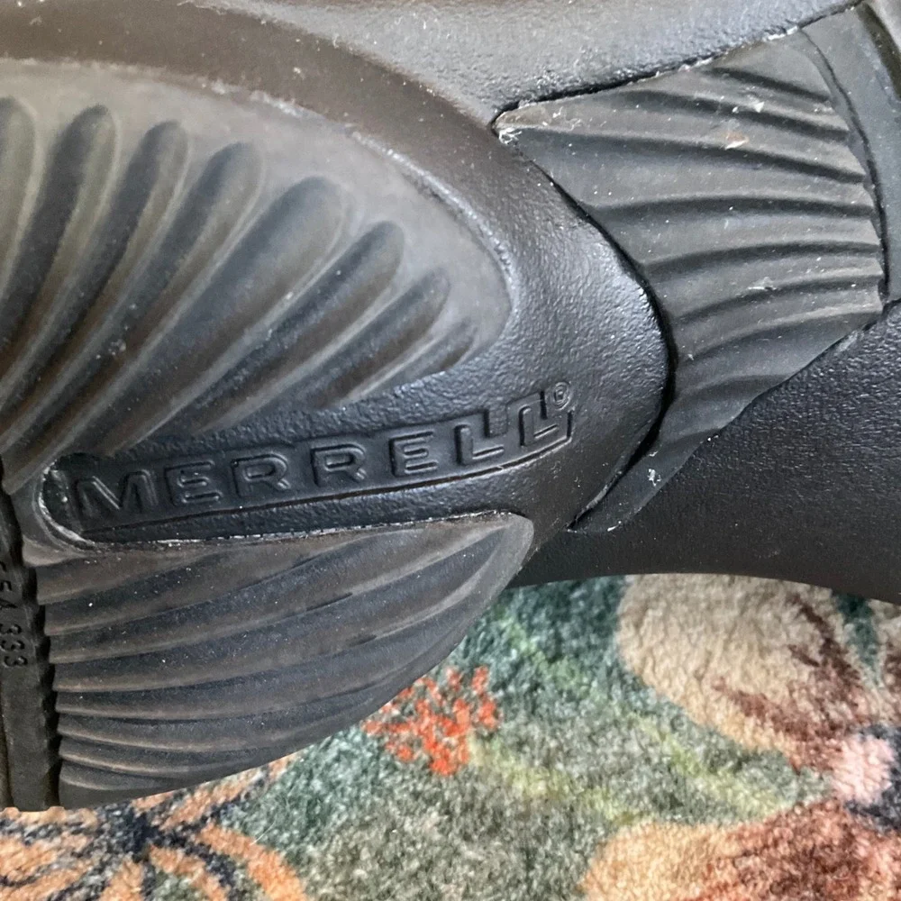 Merrell Tetra Strap Waterproof Boots Womens 7 Black Leather Tall J41146